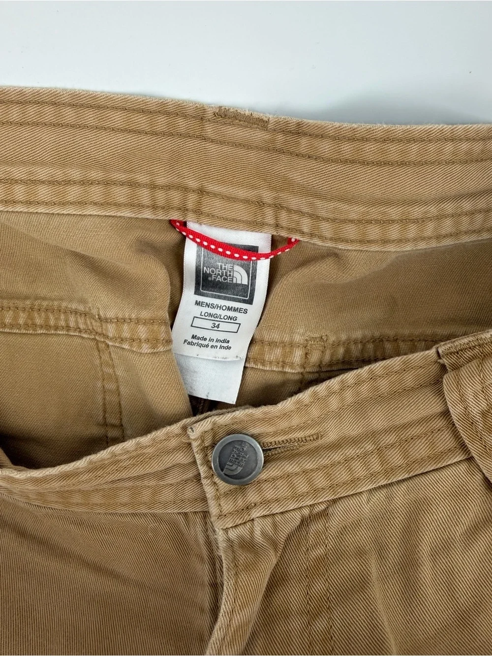 The North Face Men's Khaki Chino Shorts Size 34 Long Hiking Casual Tan